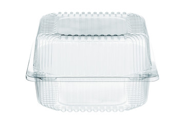 Plastic food package isolated on white background