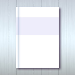 Brochure Mock-up, Blank magazine cover template on wooden background with soft shadows. Ready for your design, all elements isolated and easily editable. Vector illustration EPS10