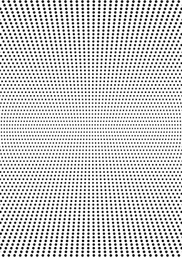 Symmetrical halftone dots background rectangular A4 size. Vector minimal texture for the design of posters, cards, brochures, banners and your other creative designs
