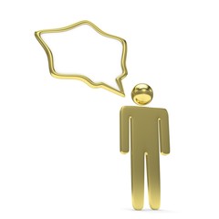 3d man with talk bubbles isolated over a white background. 3d rendering.
