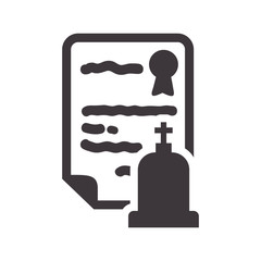 tomb  insurance seal stamp protection security accident icon. Flat and Isolated design. Vector illustration