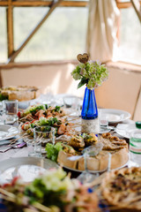 romantic served table in a restaurant