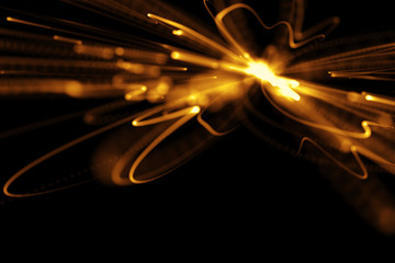 Abstract modern lights color space explosion on black background, super high resolution