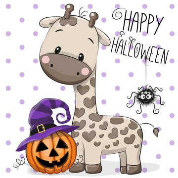Halloween illustration of Cartoon giraffe