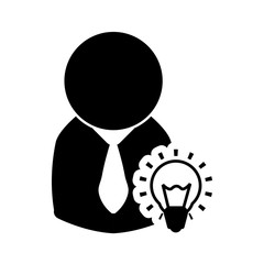 businessman bulb pictogram necktie business financial item icon. Flat and Isolated design. Vector illustration