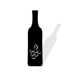 Vector silhouette of bottle of wine.