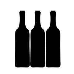 Vector silhouette of bottle of wine.
