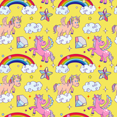 Miracle unicorn wizard seamless background