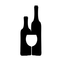 Vector silhouette of bottle of wine.