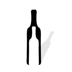 Vector silhouette of bottle of wine.