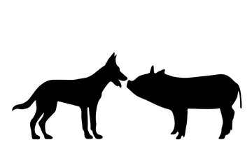 Vector silhouette of farm animal.