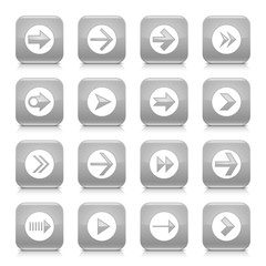 Gray arrow sign rounded square icon web button