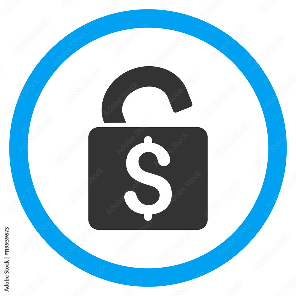 Poster unlock banking lock vector bicolor rounded icon. image style is a flat icon symbol inside a circle, 