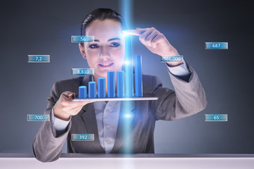 Businesswoman in stock trading concept