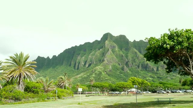 Koolau mountains Oahu Hawaii. A beautiful green landscape of a mountain on Oahu in Hawaii