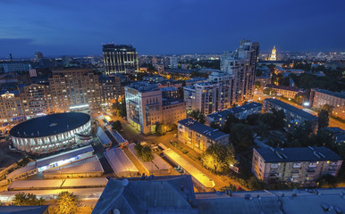 Fototapeta premium Evening view of Kiev city
