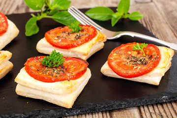Mini Pizzas, Pies with Tomato and Oregano