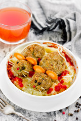 Halloween lunch dish - meatballs shaped bloody rat