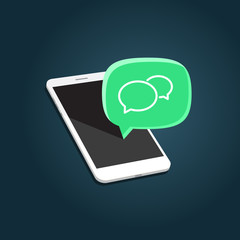 Phone with Message Bubbles