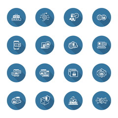 Flat Design Security and Protection Icons Set.