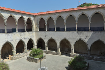Fototapeta na wymiar Convent of Christ (Convento de Cristo) in Tomar, Portugal. Landmark, tourist attraction and a vivid example of Manueline Art