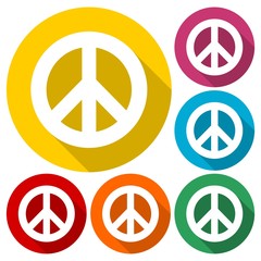 Peace sign - flat icon with long shadow