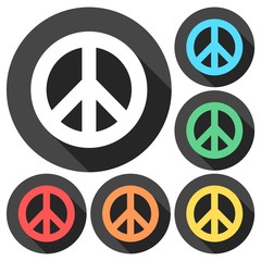 Peace sign - flat icon with long shadow