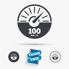 Tachometer sign icon. Revolution-counter symbol.