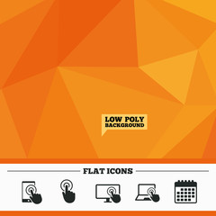 Touch screen smartphone. Hand pointer symbols.