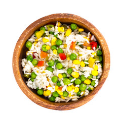 Risotto with Vegetables, Corn and Peas