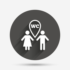 WC Toilet sign icon. Restroom symbol.