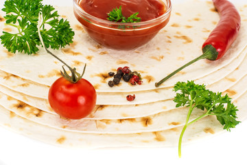 Armenian Lavash with Tomato Adzhika