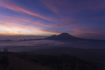 Fototapeta na wymiar View from Batur volcano on Bali island
