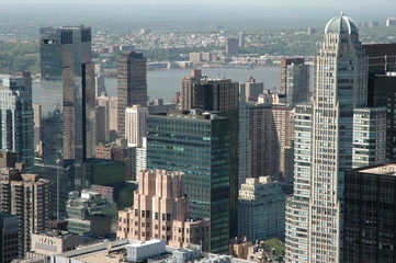 Fototapeta premium Wundervoller Weitblick. Auf das Häusermeer von Manhattan. Vom Rockefeller Center.