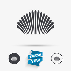 Sea shell sign icon. Conch symbol. Travel icon.