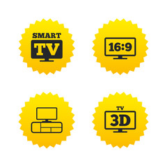 Smart TV mode icon. 3D Television symbol.