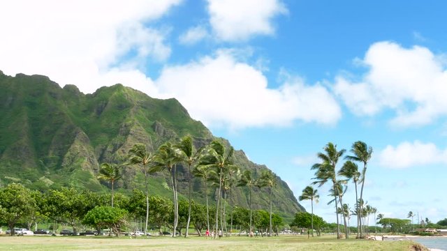 Koolau mountains Oahu Hawaii. A beautiful green landscape of a mountain on Oahu in Hawaii