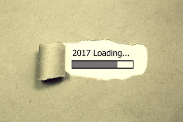 Design of progress bar, 2017 loading with torn paper 