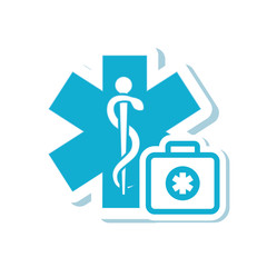caduceus medical kit health care icon. Flat and Isolated design. Vector illustration