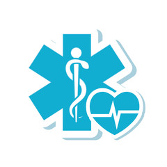 caduceus heart medical health care icon. Flat and Isolated design. Vector illustration