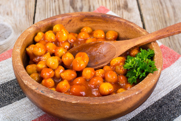 Nut in Sauce Harissa Studio Photo on Wood