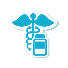 jar medicine caduceus medical health care icon. Flat and Isolated design. Vector illustration