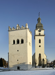 Fototapeta na wymiar Church of St. Anthony and Renaissance belfry in Spisska Bela. Slovakia
