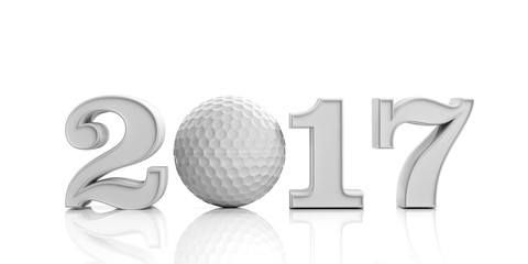 Golf ball 2017. 3d illustration