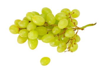 Juicy Ripe Grapes Isolated on White Background