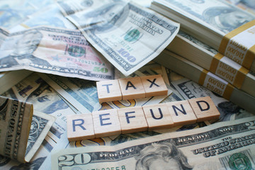 Fototapeta na wymiar Tax Refund Stock Photo 
