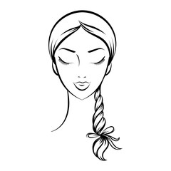 face glamorous girl cartoon