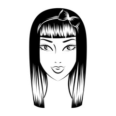face glamorous girl cartoon