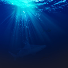 Deep ocean, marine backgrounds with waves and sea surface