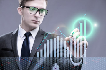 Businessman in business concept with chart